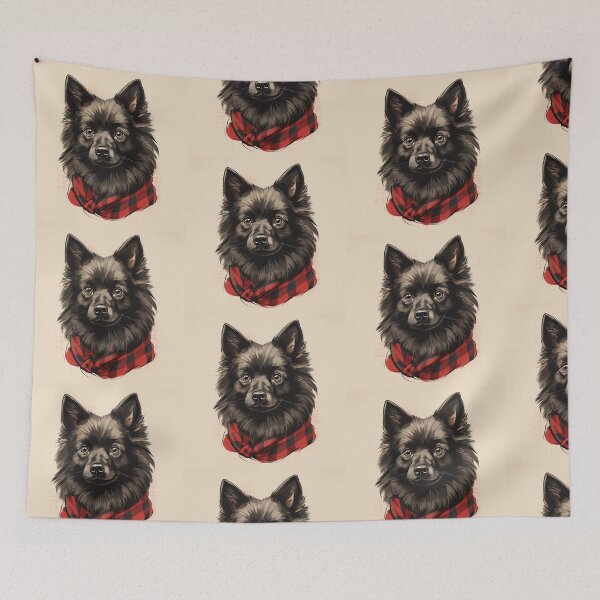 Item preview, Schipperke Christmas Plaid Watercolor designed and sold by rafaeltto.