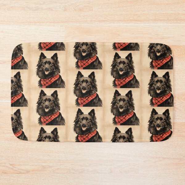 Item preview, Schipperke Christmas Plaid Watercolor designed and sold by rafaeltto.