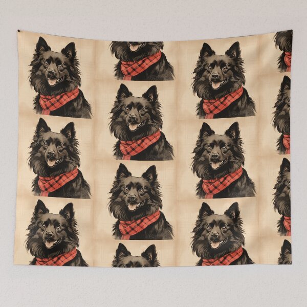 Item preview, Schipperke Christmas Plaid Watercolor designed and sold by rafaeltto.