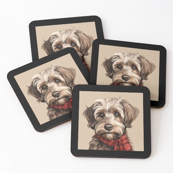 Item preview, Schnoodle Christmas Plaid Watercolor designed and sold by rafaeltto.