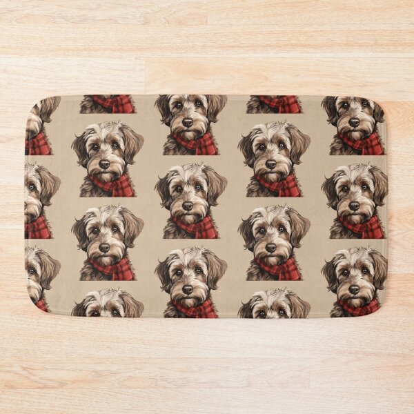 Item preview, Schnoodle Christmas Plaid Watercolor designed and sold by rafaeltto.