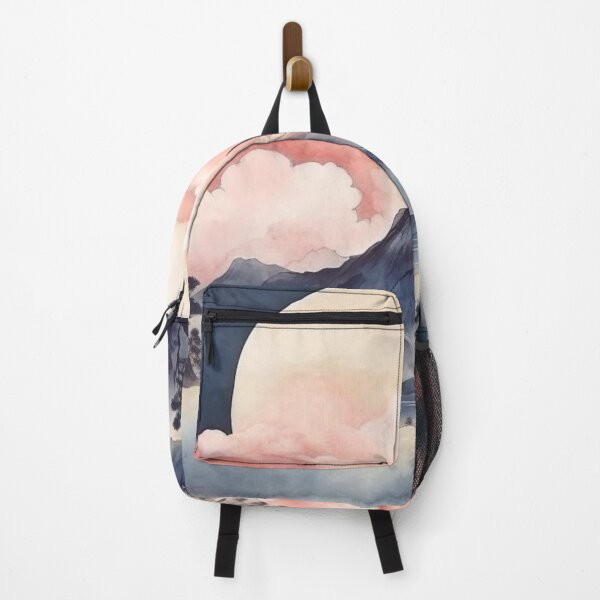 Item preview, Vintage Japanese anime style design, forest and mountains landscape with a calm sky and full moon designed and sold by Claudia MOON.
