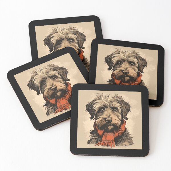 Item preview, Schnoodle Christmas Plaid Watercolor designed and sold by rafaeltto.