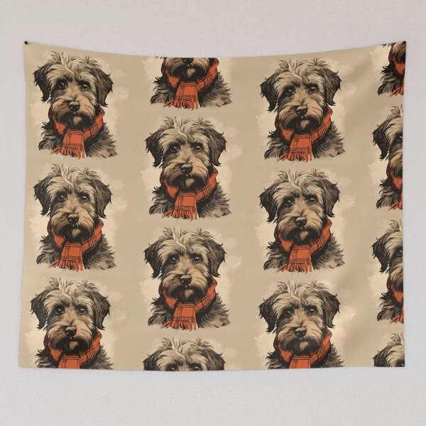Item preview, Schnoodle Christmas Plaid Watercolor designed and sold by rafaeltto.