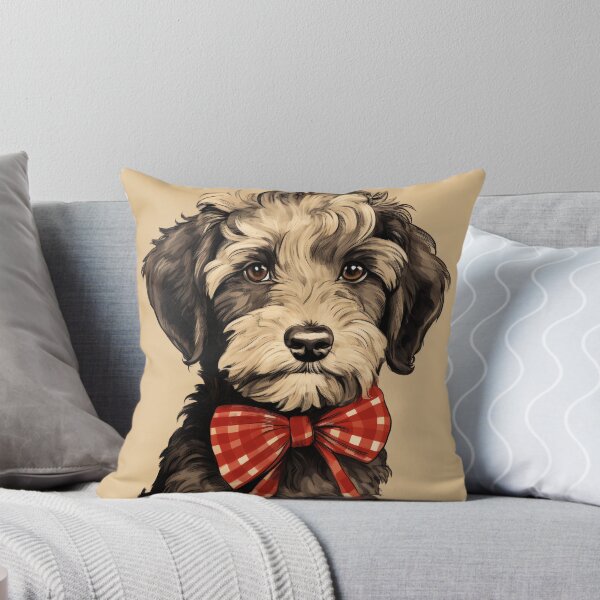 Item preview, Schnoodle Christmas Plaid Watercolor designed and sold by rafaeltto.