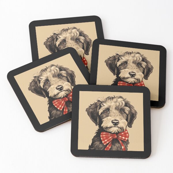 Item preview, Schnoodle Christmas Plaid Watercolor designed and sold by rafaeltto.