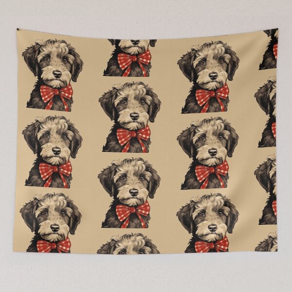 Item preview, Schnoodle Christmas Plaid Watercolor designed and sold by rafaeltto.