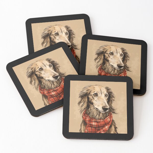 Item preview, Scottish Deerhound Christmas Plaid Watercolor designed and sold by rafaeltto.