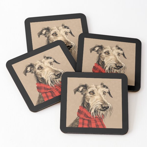 Item preview, Scottish Deerhound Christmas Plaid Watercolor designed and sold by rafaeltto.