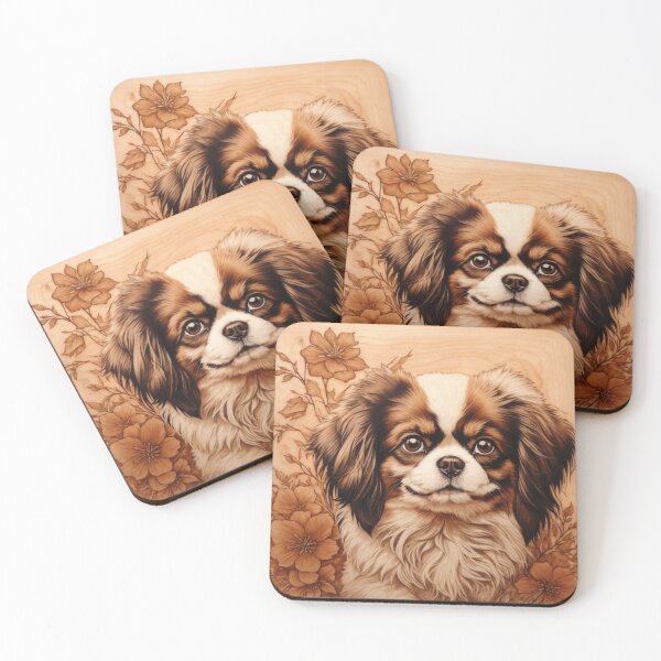 Item preview, Japanese Chin: The Graceful Serenity of Wood (Pyro Pets Art - 110) designed and sold by pyropetsart.