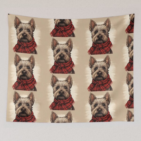 Artikelvorschau, Scottish Terrier Christmas Plaid Watercolor entworfen und verkauft von rafaeltto.