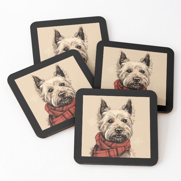 Artikelvorschau, Scottish Terrier Christmas Plaid Watercolor entworfen und verkauft von rafaeltto.