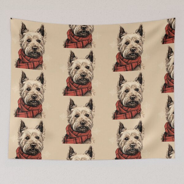 Artikelvorschau, Scottish Terrier Christmas Plaid Watercolor entworfen und verkauft von rafaeltto.