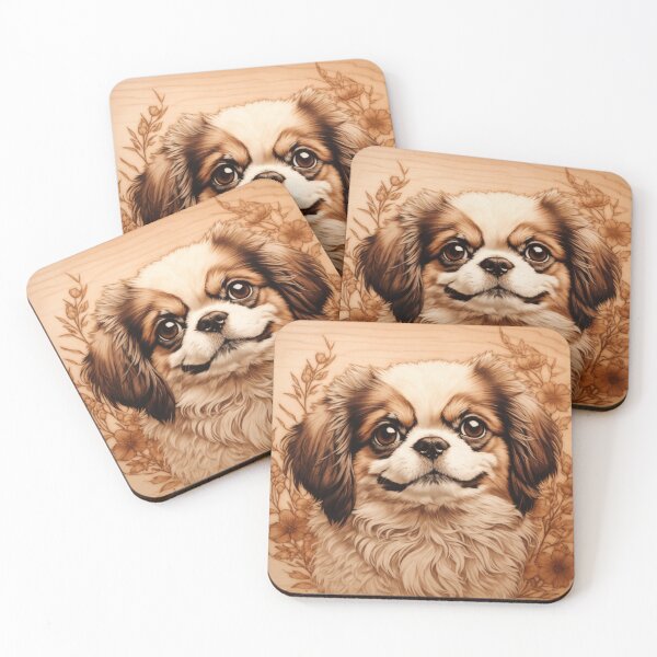 Item preview, Japanese Chin: The Graceful Serenity of Wood (Pyro Pets Art - 111) designed and sold by pyropetsart.