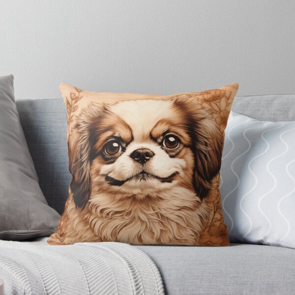 Item preview, Japanese Chin: The Graceful Serenity of Wood (Pyro Pets Art - 111) designed and sold by pyropetsart.