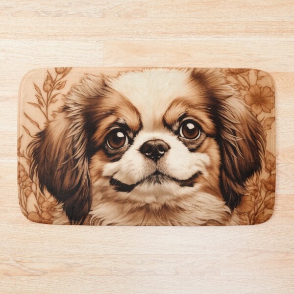 Item preview, Japanese Chin: The Graceful Serenity of Wood (Pyro Pets Art - 111) designed and sold by pyropetsart.