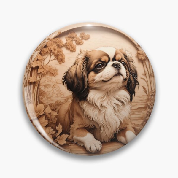 Item preview, Japanese Chin: The Graceful Serenity of Wood (Pyro Pets Art - 112) designed and sold by pyropetsart.