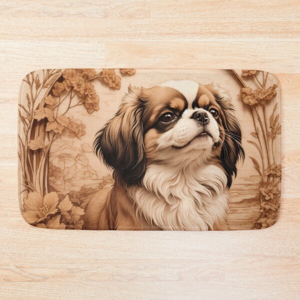 Item preview, Japanese Chin: The Graceful Serenity of Wood (Pyro Pets Art - 112) designed and sold by pyropetsart.