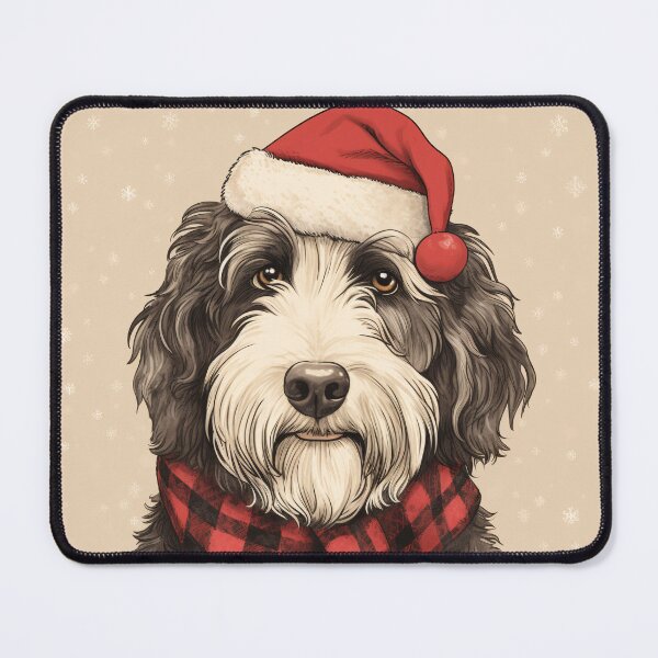 Item preview, Sheepadoodle Christmas Plaid Watercolor designed and sold by rafaeltto.