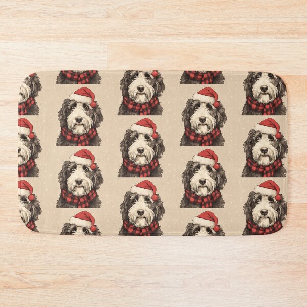 Item preview, Sheepadoodle Christmas Plaid Watercolor designed and sold by rafaeltto.