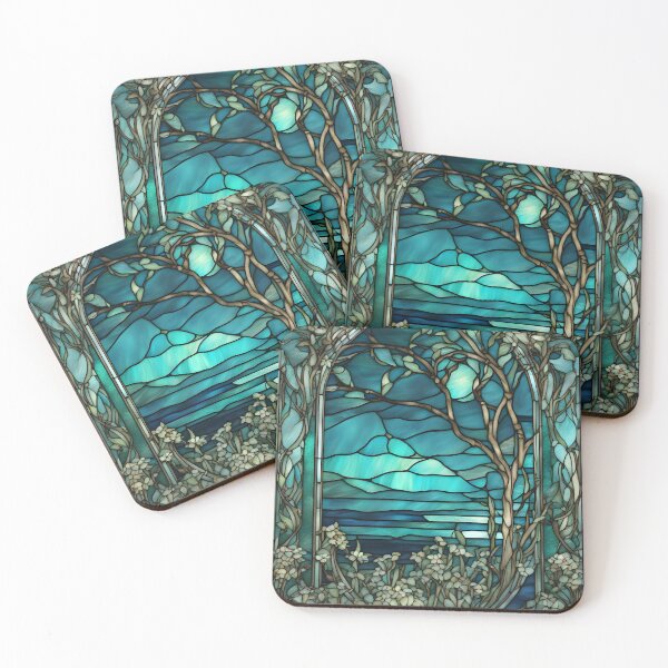 Item preview, Elegant Stained Glass Window - Marsh designed and sold by NouveauAge.