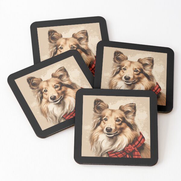 Item preview, Shetland Sheepdog Sheltie Christmas Plaid Watercolor designed and sold by rafaeltto.