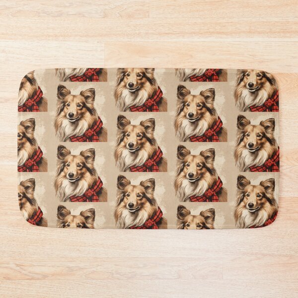 Item preview, Shetland Sheepdog Sheltie Christmas Plaid Watercolor designed and sold by rafaeltto.