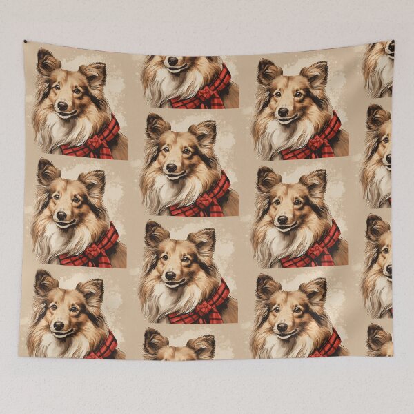 Item preview, Shetland Sheepdog Sheltie Christmas Plaid Watercolor designed and sold by rafaeltto.