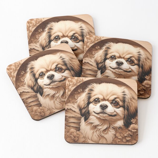 Item preview, Japanese Chin: The Graceful Serenity of Wood (Pyro Pets Art - 113) designed and sold by pyropetsart.