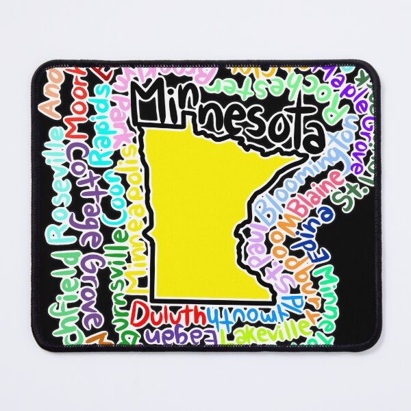 Item preview, Minnesota map with names designed and sold by Maws25.