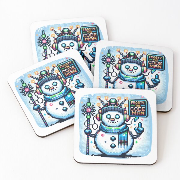 Item preview, Frosty the Code-man - Cyberpunk Snowman Pixel Art Design designed and sold by PixelPunkster.