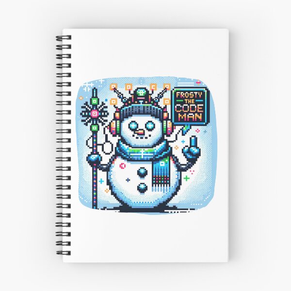 Item preview, Frosty the Code-man - Cyberpunk Snowman Pixel Art Design designed and sold by PixelPunkster.