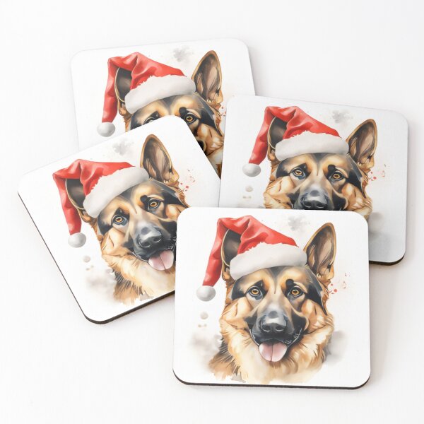 Item preview, Christmas German Shepherd holiday print designed and sold by dcrc.