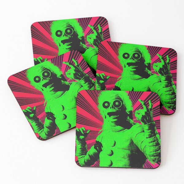 Item preview, Green monster with glasses on a pink background designed and sold by Santasombra.