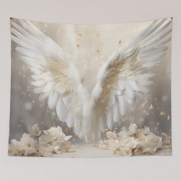 Item preview, Stunning angel wings with white roses designed and sold by dcrc.