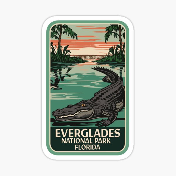 Item preview, A Vintage Travel Art of the Everglades National Park - Florida - US  designed and sold by GoodOldVintage.