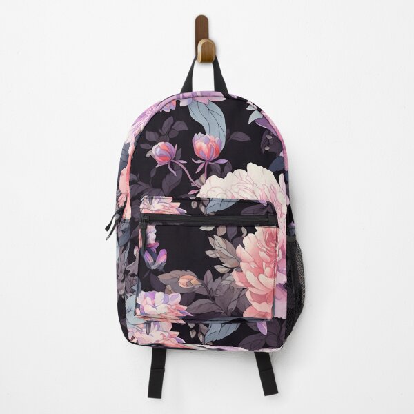 Item preview, Vintage Peony Pink Lavender Black Pastel Floral Pattern designed and sold by bennievee.