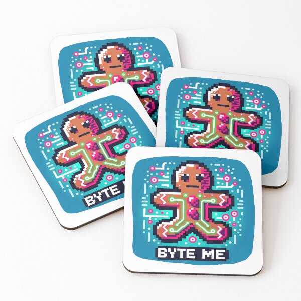 Item preview, Byte Me - Cyberpunk Gingerbread Man with Neon Circuits designed and sold by PixelPunkster.