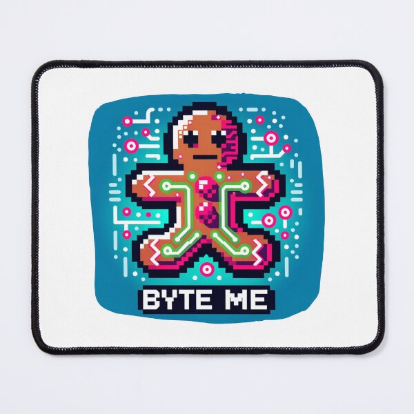 Item preview, Byte Me - Cyberpunk Gingerbread Man with Neon Circuits designed and sold by PixelPunkster.