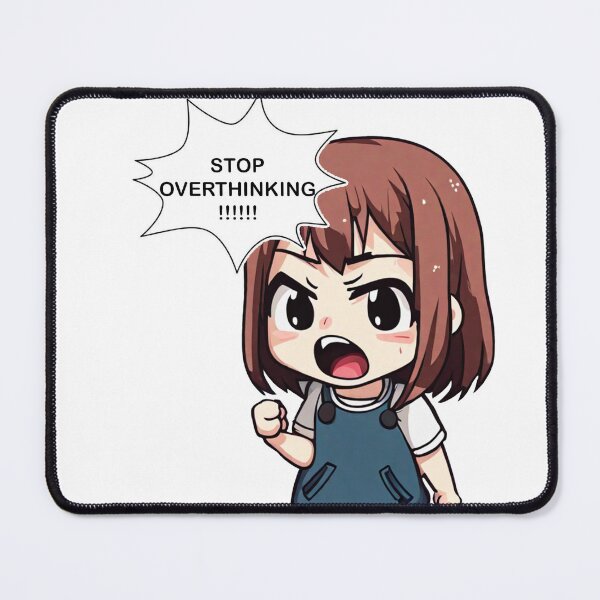 Item preview, chibi anime girl hates overthinking! designed and sold by Recota.