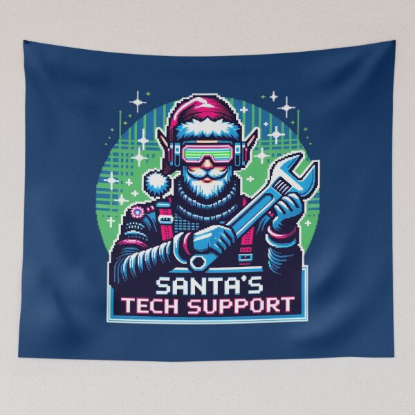 Item preview, Santa's Tech Support - Cyberpunk Santa with Neon Goggles designed and sold by PixelPunkster.