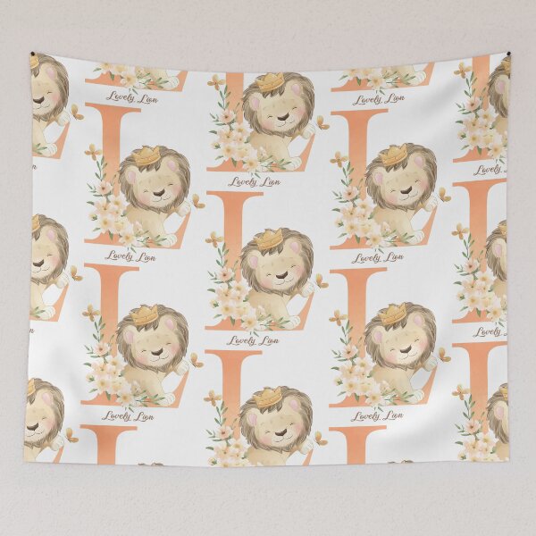 Item preview, Lovely lion character with crown, cute lion, lion with crown and flower designed and sold by GreyStanzione1.