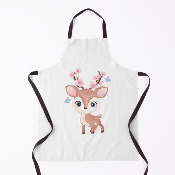 Item preview, cute deer with peach blossom horn, deer with peach blossom horn, deer with flower and butterfly designed and sold by GreyStanzione1.