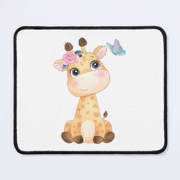 Item preview, cute little giraffe with flower, cartoon giraffe with flower, cartoon giraffe with flower on head designed and sold by GreyStanzione1.