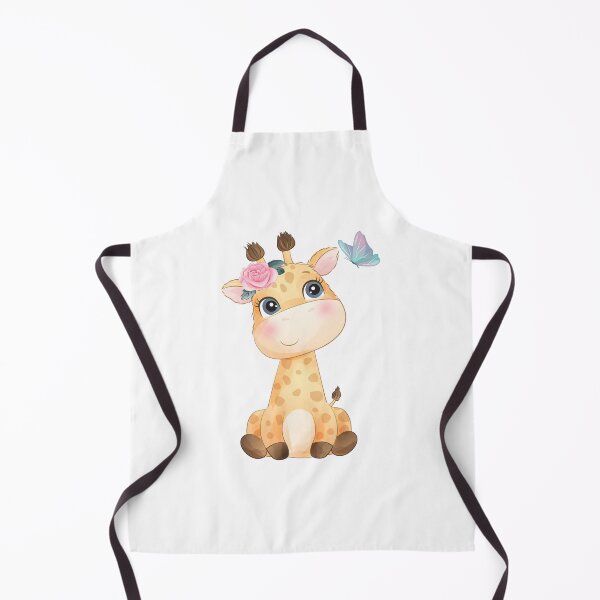 Item preview, cute little giraffe with flower, cartoon giraffe with flower, cartoon giraffe with flower on head designed and sold by GreyStanzione1.