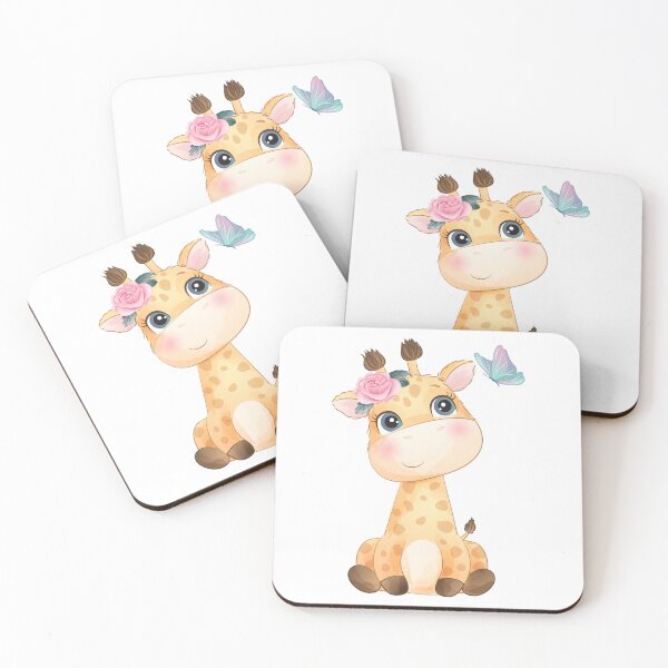 Item preview, cute little giraffe with flower, cartoon giraffe with flower, cartoon giraffe with flower on head designed and sold by GreyStanzione1.