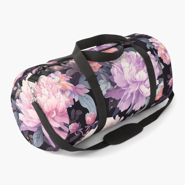 Item preview, Vintage Peony Pink Lavender Black Pastel Floral Pattern designed and sold by bennievee.