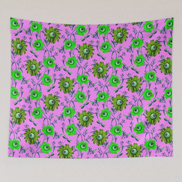Item preview, Haunted flowers ,Haunted ,midnight garden ,Ghost ,dragonfly , black ,eyes ,flowers ,botanical ,autumn ,dark ,Halloween, spooky ,happy Halloween, scary ,forest designed and sold by letsgow8th.