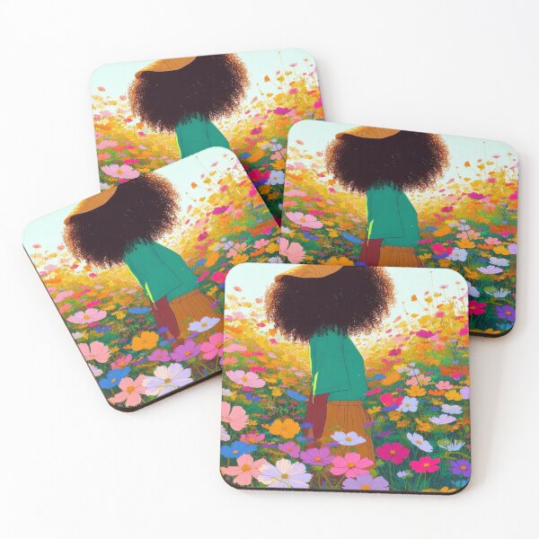 Item preview, A girl standing in a flower field. designed and sold by growing-mom.