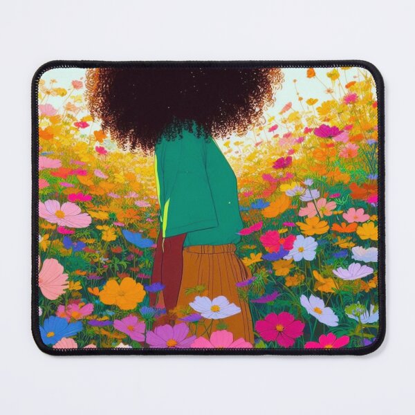 Item preview, A girl standing in a flower field. designed and sold by growing-mom.